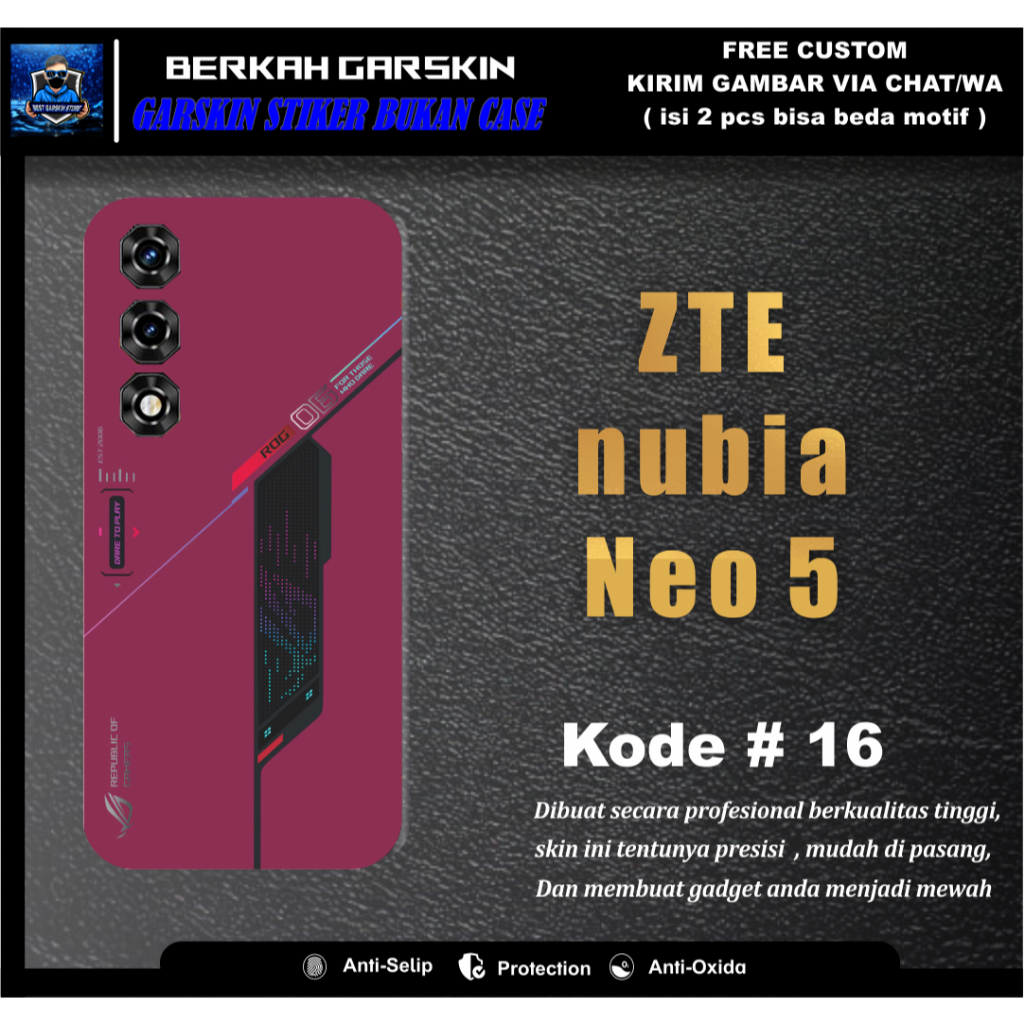 [CONTENTS 2 ชิ้น] สติ๊กเกอร์ Garskin ZTE nubia Neo 5 16-20 สามารถขอภาพได้