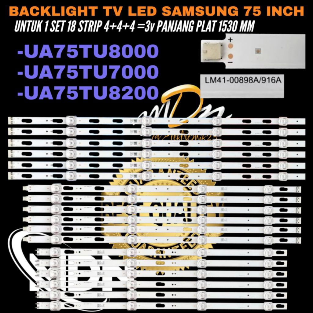 SAMSUNG 75 INCH LED TV BACKLIGHT UA-75TU8000- UA-75TU8200- UA-75TU7000 SAMSUNG 75 INCH LED TV BACKLI