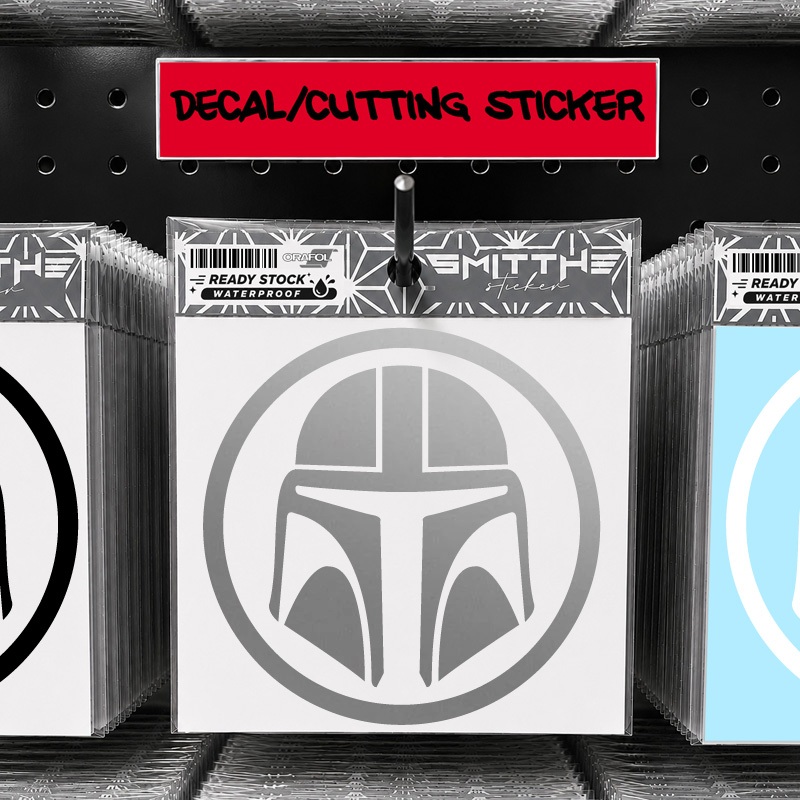 สติ๊กเกอร์ตัดโลโก้หมวกกันน็อค Star Wars The Mandalorian สําหรับอุปกรณ์เสริมในรถยนต์และรถจักรยานยนต์