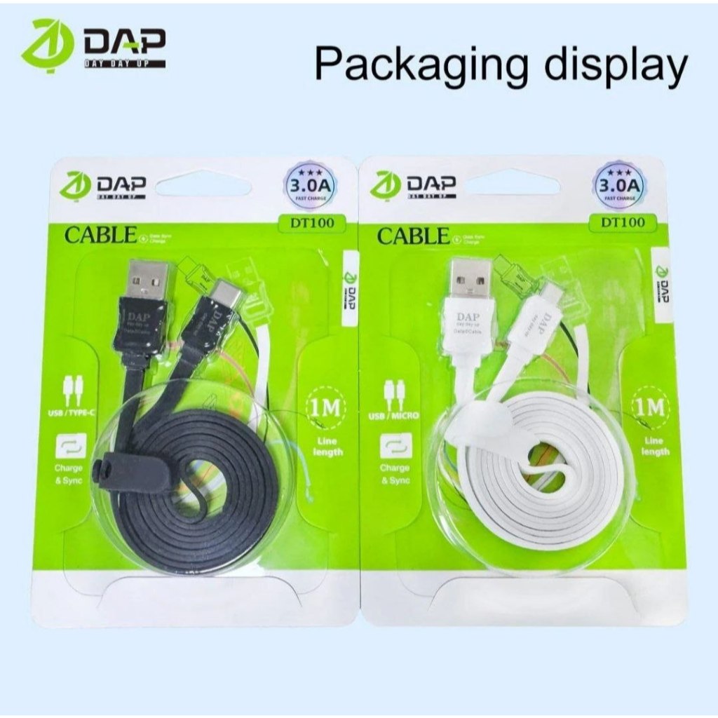 สายเคเบิลข้อมูล MICRO DAP DM100 | DT100 TYPE-C | DL100 LIGHTNING | FAST CHARGER