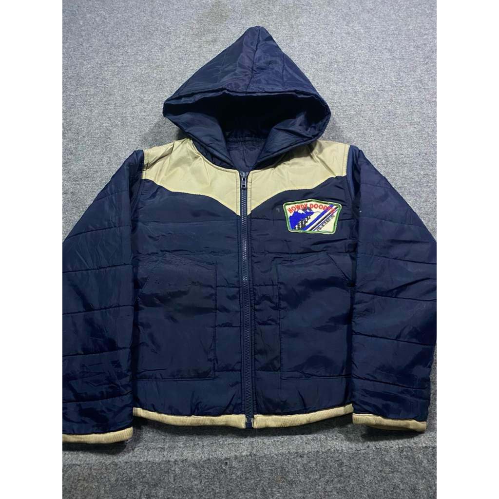 CUTE NAVY HOODY PUFFER JACKET สําหรับ CHILDREN AGED 7-9 ปี