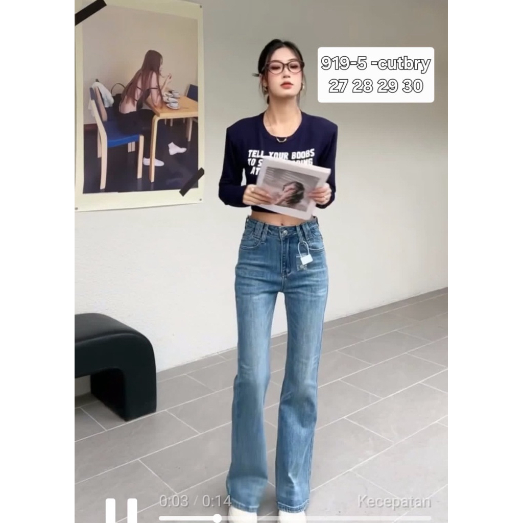 กางเกงยีนส์ คัทเบรย์ นําเข้า พรีเมี่ยม ขนาดมาตรฐาน รหัส 919