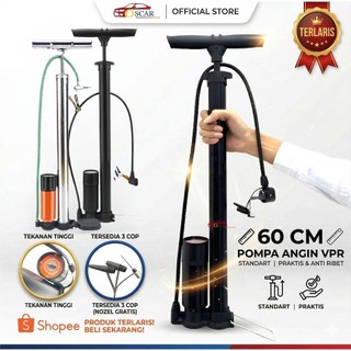 VPR Pompa Angin Ban Sepeda Dan Motor Kompa Sepeda Meter Tekanan Manual Dual Pentil Alloy