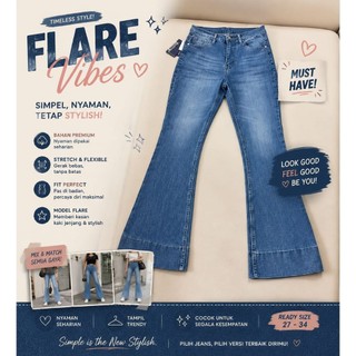 Resmel_ID_celana cutbray Jeans lipat Haighwaist lipat bawah Stretch premium kekinian