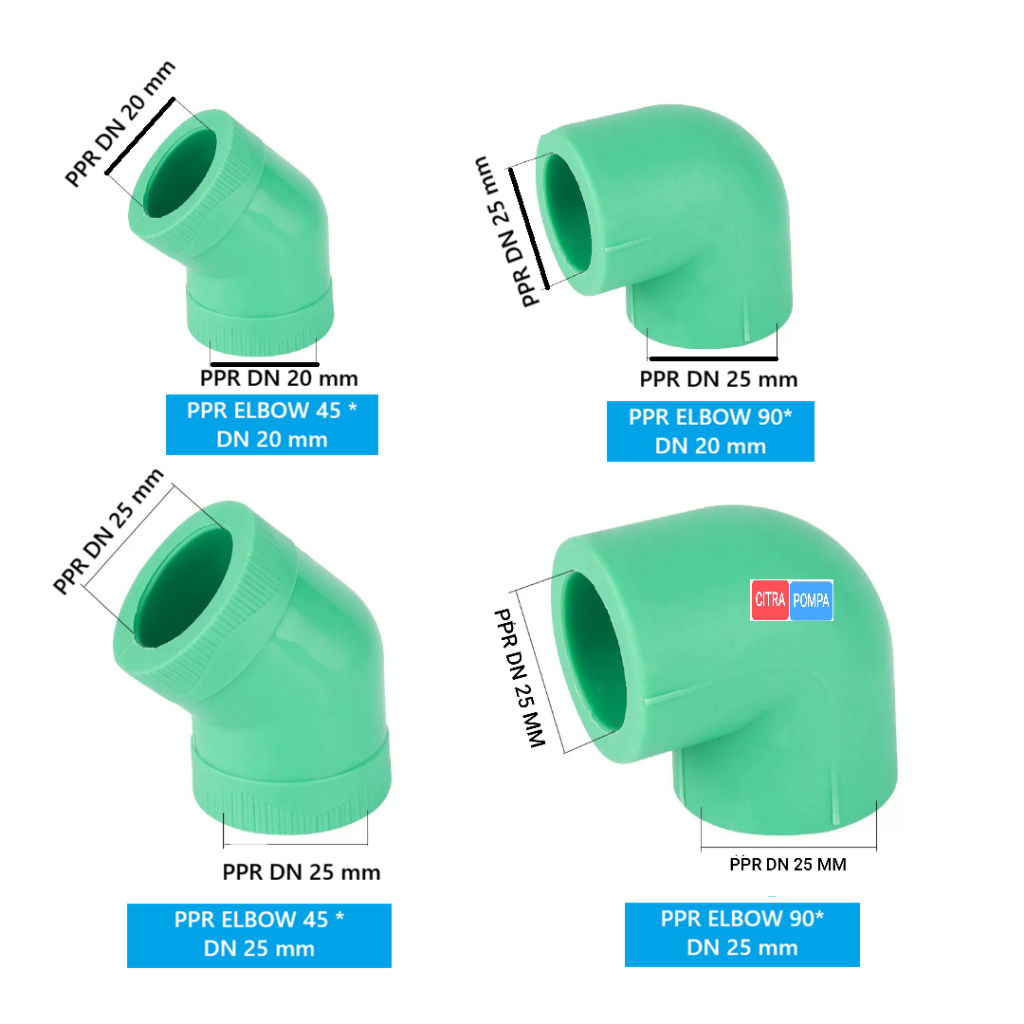 PPR ELBOW 90 / KNEE 45 / KNEE PPR PIPE CONNECTION