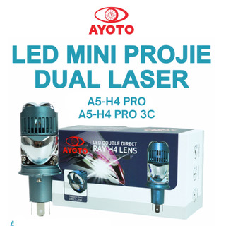 AYOTO LAMPU UTAMA MOBIL MOTOR LED A5 SOCKET H4 KAKI 3 PREMIUM HI LOW BEAM 38 WATT SUPER TERANG 3 WARNA CAHAYA