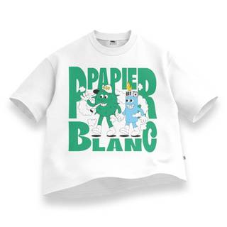 Ppapier Blanc Smoke Graphic - Oversized Boxy Fit Tshirt Unisex - Cotton Combed 20s