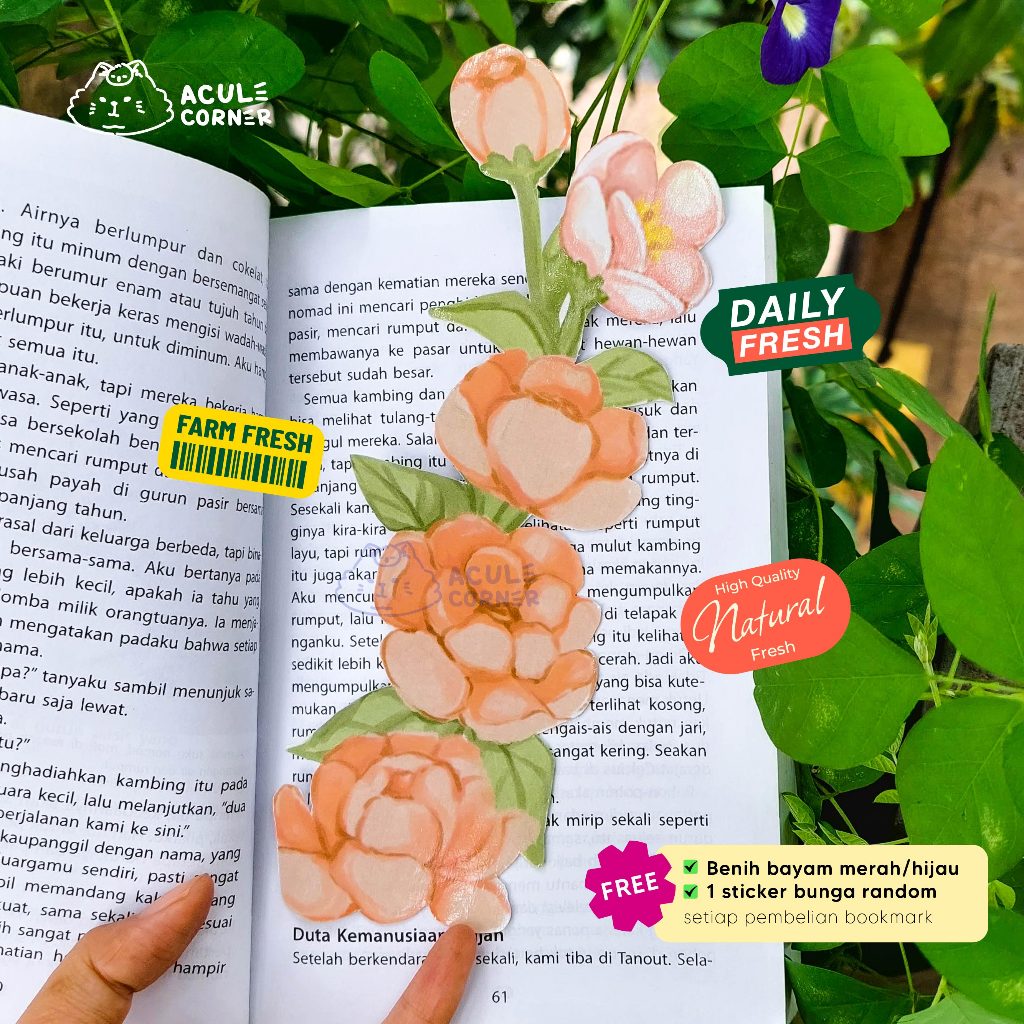 ACULE CORNER - Biggie Flower Bookmark