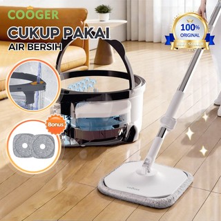 COOGER Alat Pel Lantai Putar Bentuk Panda Single Bucket Plus Spin Mop 2IN1 Pel Segala Jenis Lantai Pel Berputar