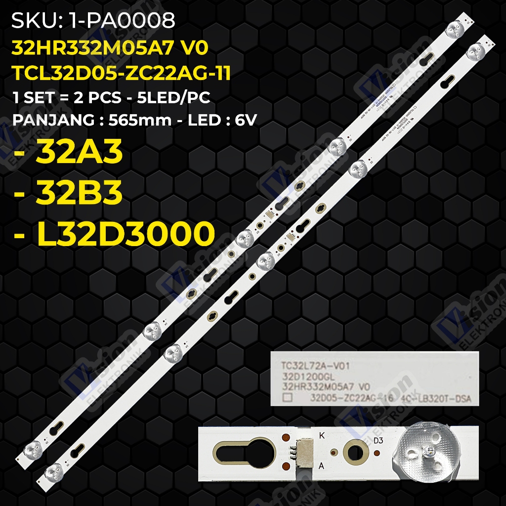 TCL 32 นิ้ว TV Backlight Variant 32A3 32B3 L32D3000
