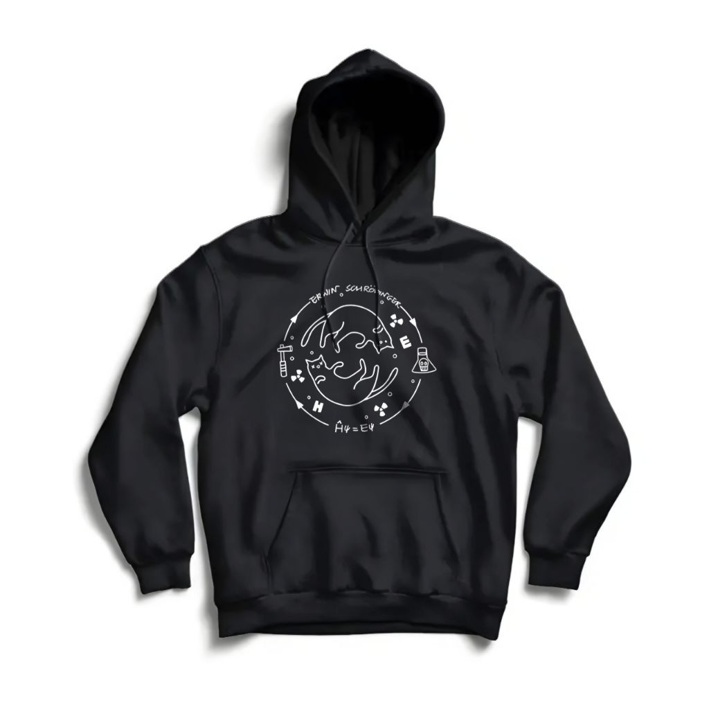 Erwin Schrödinger Mechanic Cat Hoodie Jacket - Custom Distro Mens and Womens Hoodie