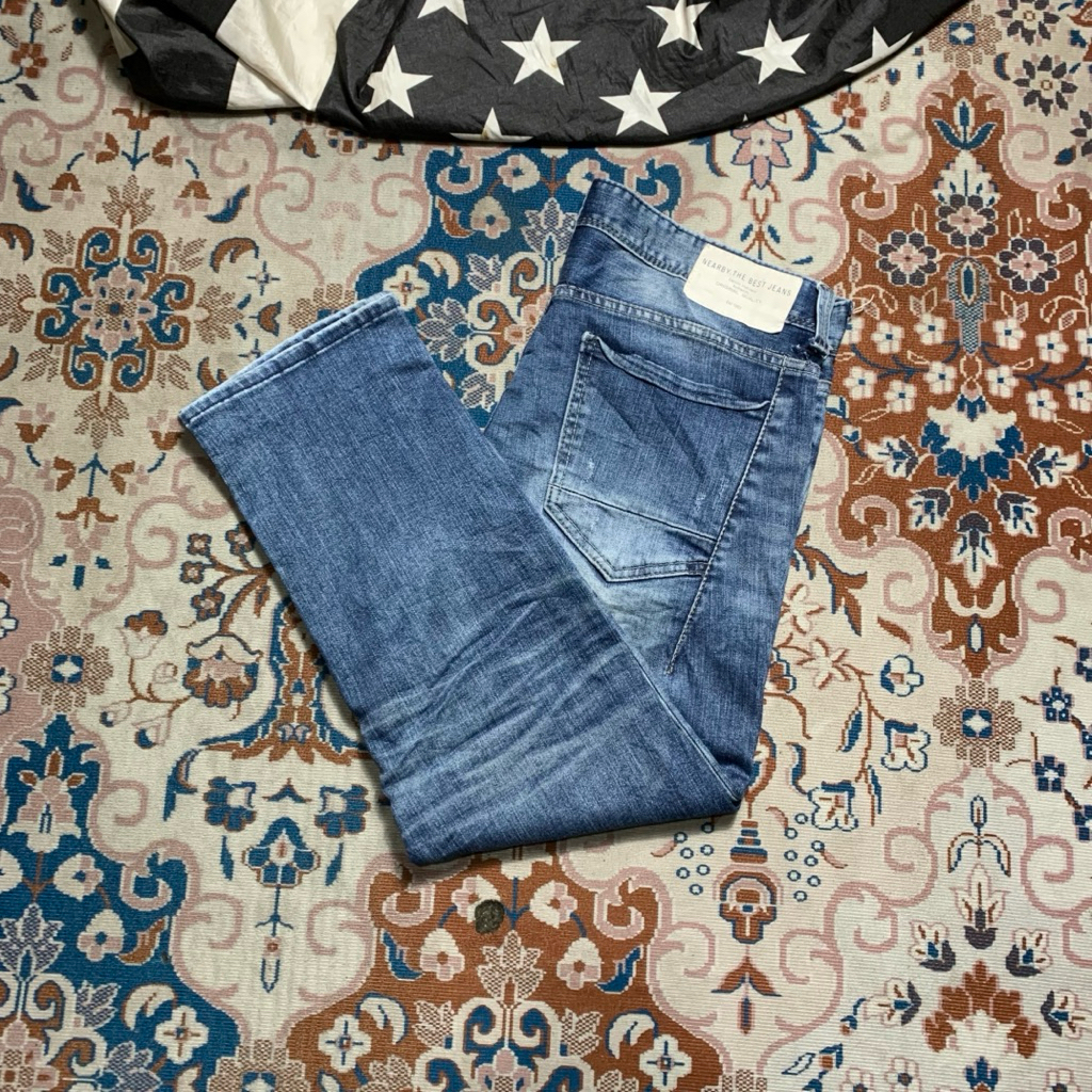 กางเกงยีนส์สีน้ําเงิน TBJ NEARBY SLIM FIT