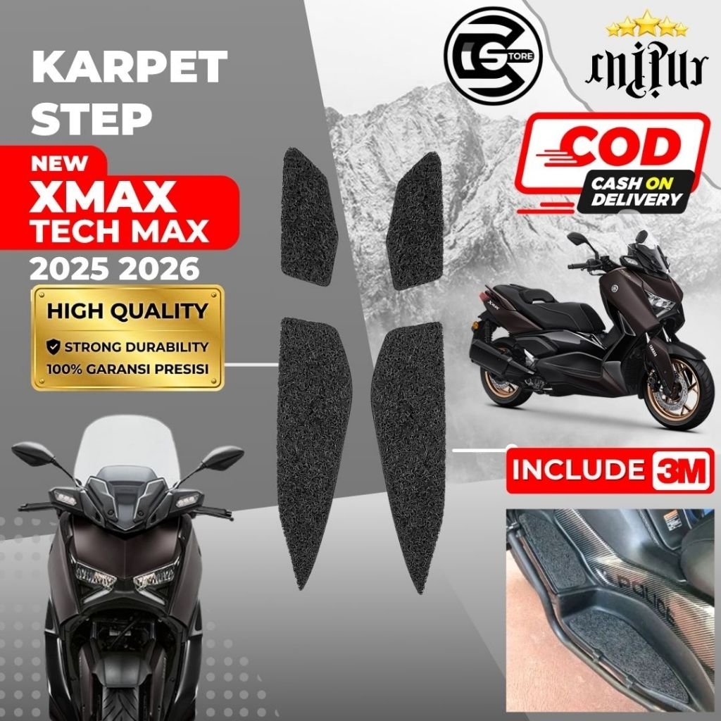 พรม Xmax 250 Tech Max 2025 / พรมก๋วยเตี๋ยว Xmax TECHMAX / พื้น Xmax Tech Max Step / Yamaha Xmax