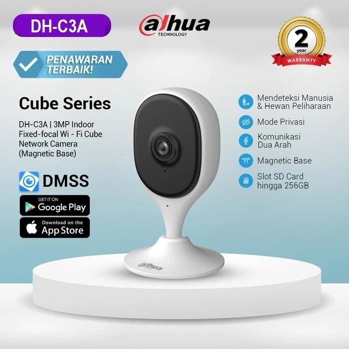 Dahua DH-C3A Cube Series 3MP กล้องวงจรปิดอัจฉริยะ IP กล้องกล้องวงจรปิดไร้สาย WiFi Audio Night Vision