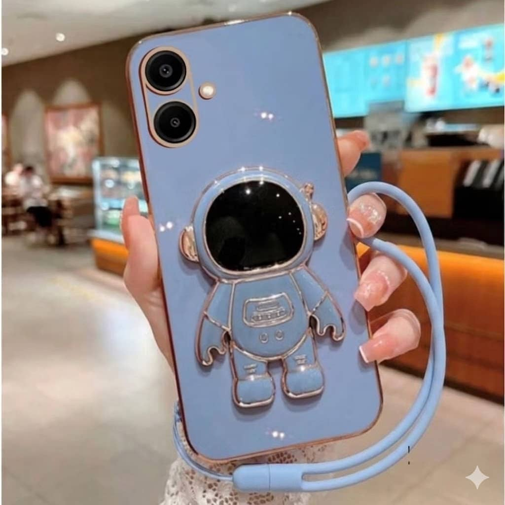 เคสสําหรับ Samsung A05 A05s A06 A07 ขาตั้งนักบินอวกาศพรีเมี่ยมฟรี Lanyard