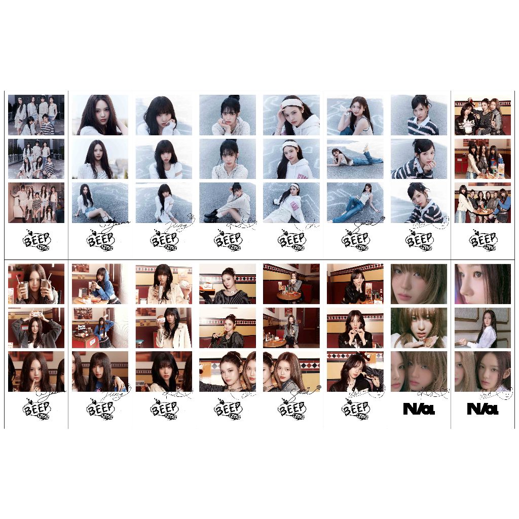 GLOSSY PHOTO STRIP IZNA BEEEP 16 ชิ้น PHOTO STRIPS IDOL KPOP UNOFFICIAL JEEMIN SAEBI MAI SARANG JIYO