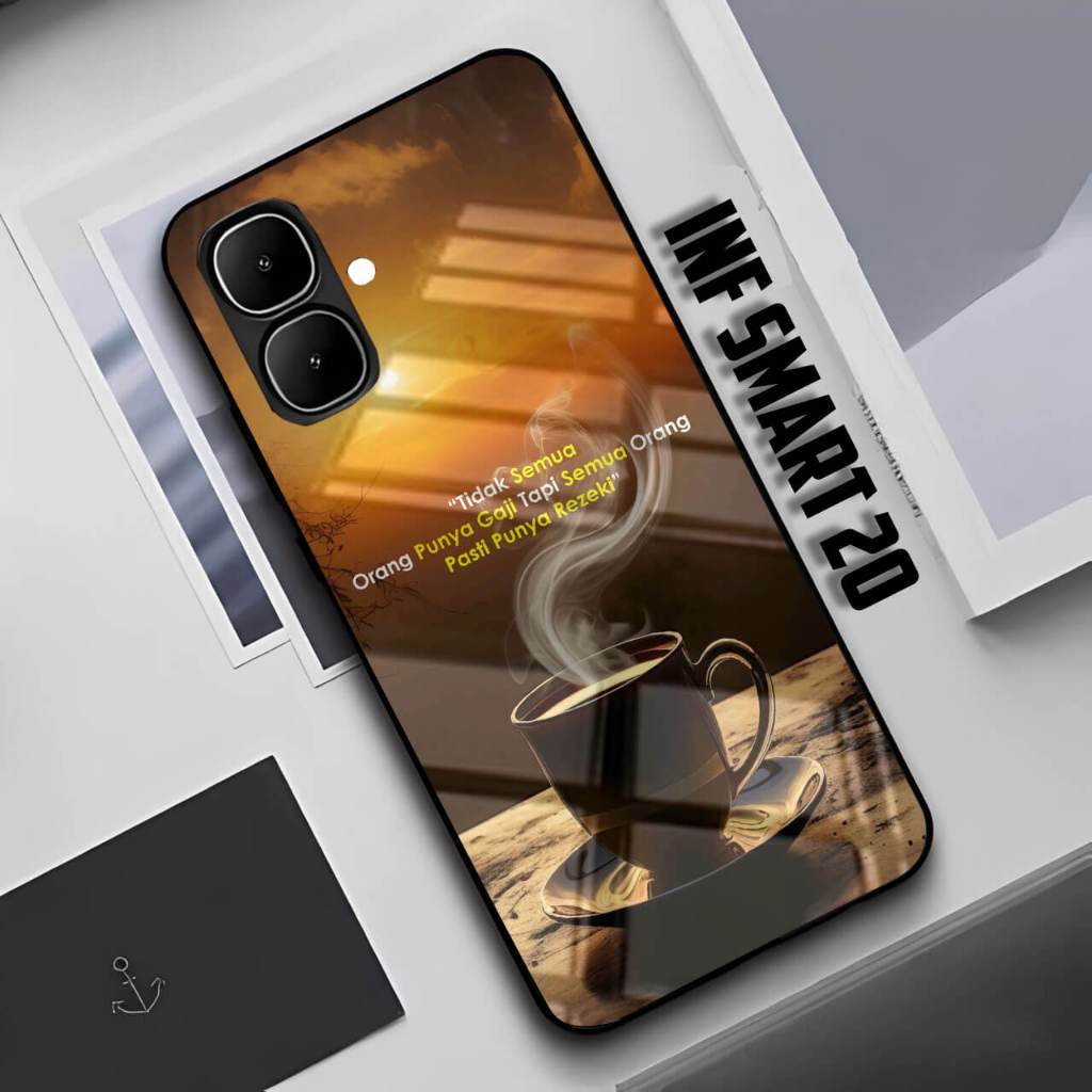 (U37) Softcase Glass Kaca INFINIX SMART 20 ล่าสุด 2026 - Anti-Scratch Mobile Phone Protector Glossy 