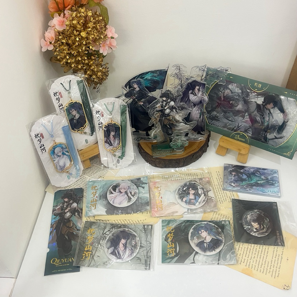 อย่างเป็นทางการ Wuwa Wuthering Waves Zhezhi Qiuyuan Jinhsi Jiyan Stande พวงกุญแจป้ายอะคริลิคบล็อก Sh