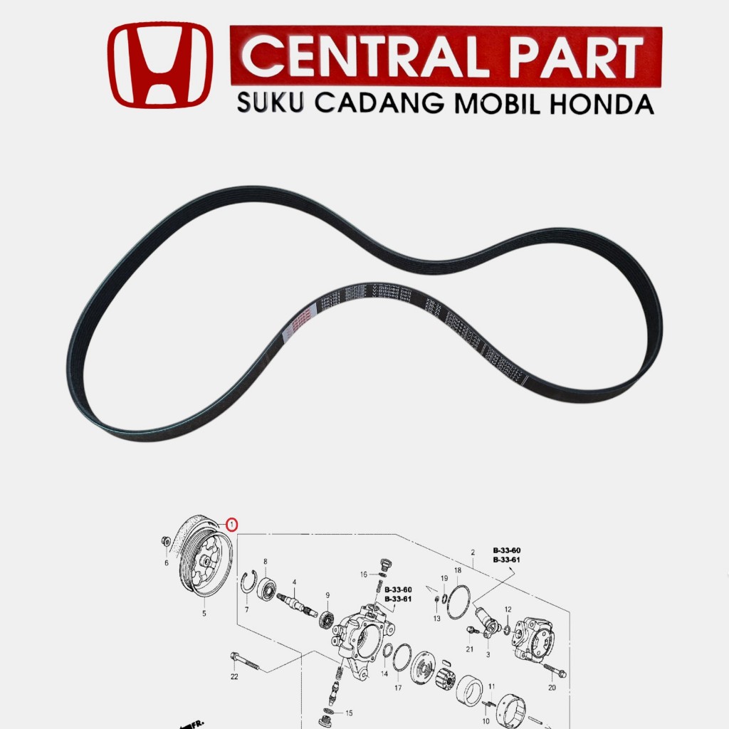 สายพานพัดลม fanbelt สายพานพัดลม ting crv gen3 2007 2008 2009 2010 2011 2012 2400cc