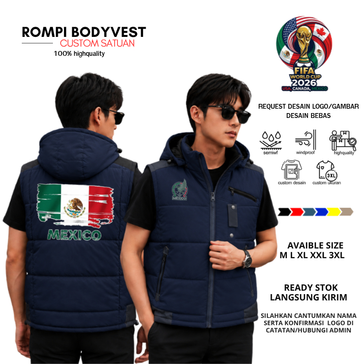 MEXICO PILDUN 2026 เสื้อแจ็คเก็ต MEXICO WORLD CUP PARACHUE BODYVEST