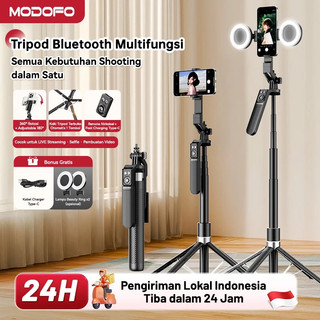 MODOFO tripod handphone 180CM bluetooth remote tripod konten kreator tripod hp  Selfie Stick Aluminium tongsis tripod