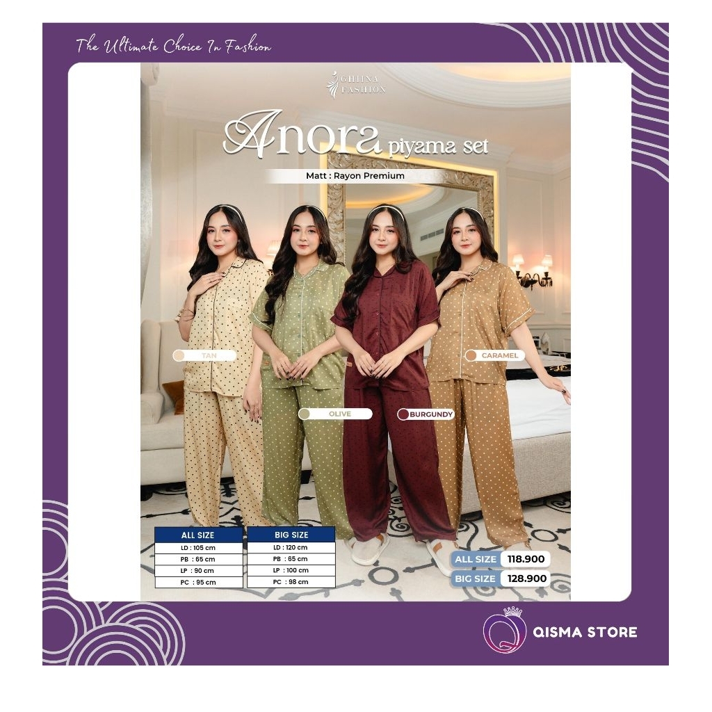 ราคาดีที่สุด// ANORA PAJAMA SET BY GHIINA FASHION/ QISMASTORE