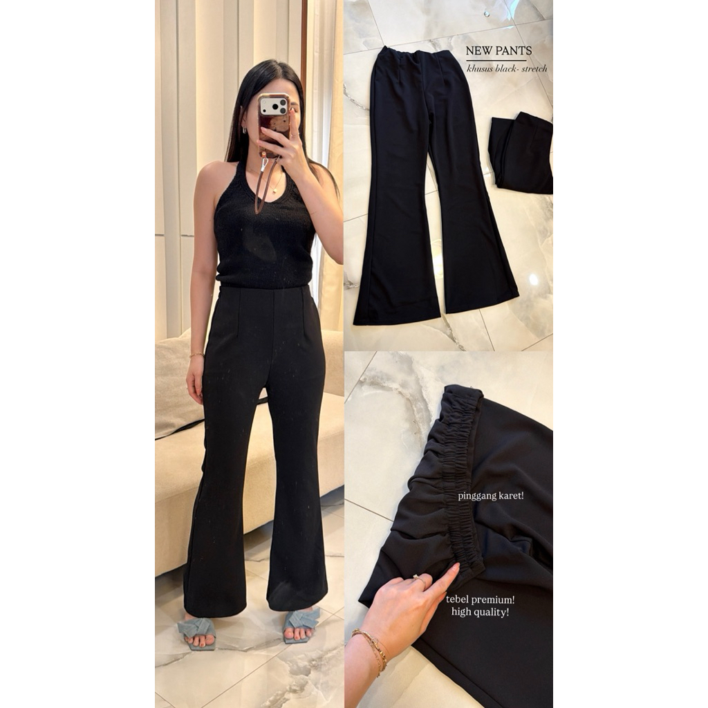 FORMAL PANTS - BLACK FLARE 76125