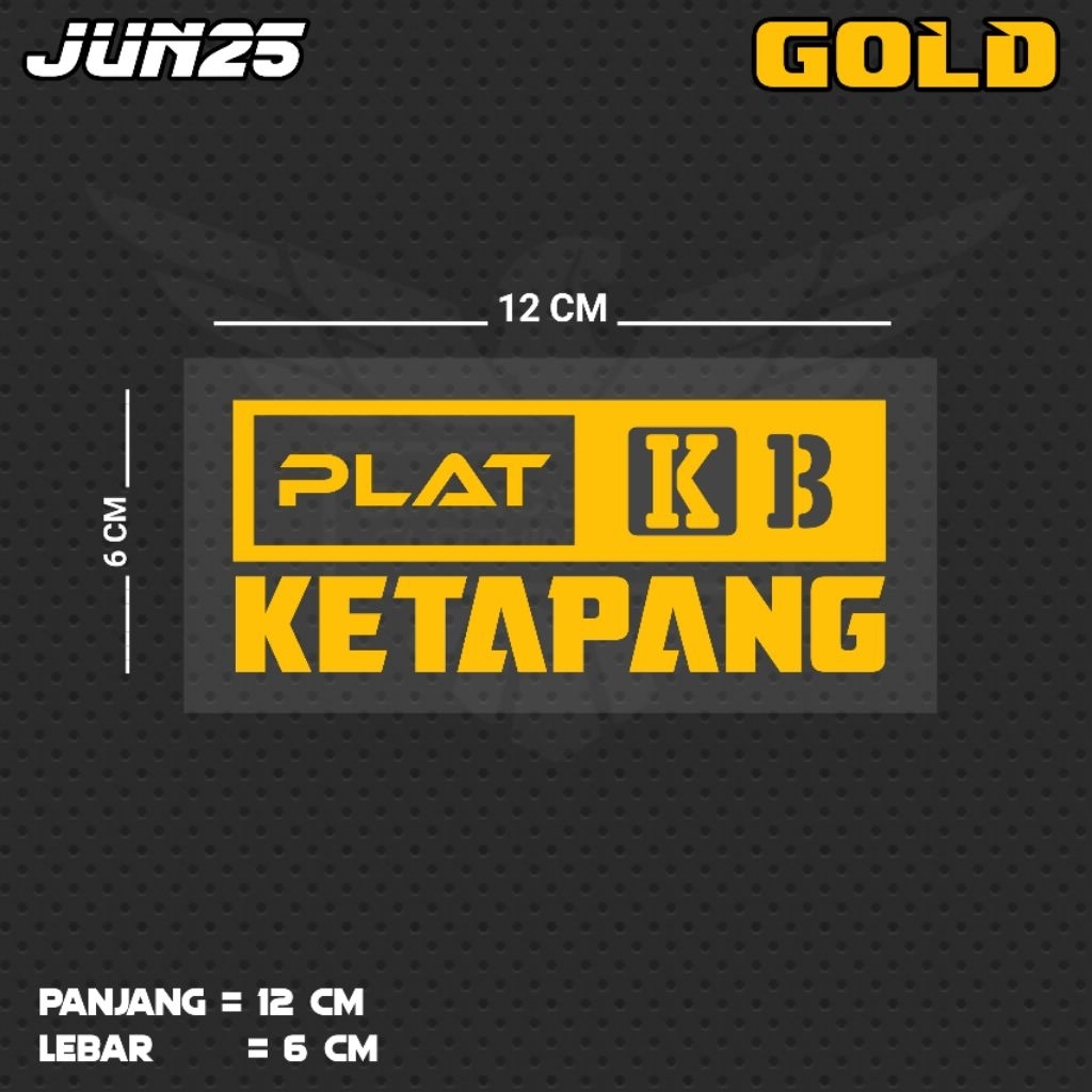 KB KETAPANG PLATE WRITING CUTTING STICKER / JUN25BL KB