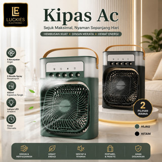 Kipas Angin AC Mini USB Air Cooler LED 3 Speed Pendingin Ruangan Hemat Listrik