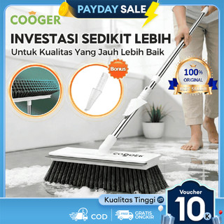 COOGER Sikat Kamar Mandi Gagang Panjang 3IN1 Sikat Lantai Serbaguna Dengan Wiper Multifunction Toilet Brush