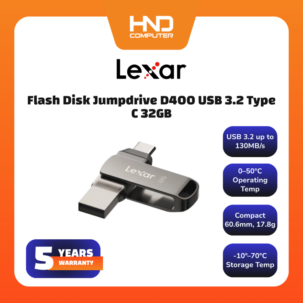 Lexar Flash Disk Jumpdrive D400 USB 3.2 Type C 32GB