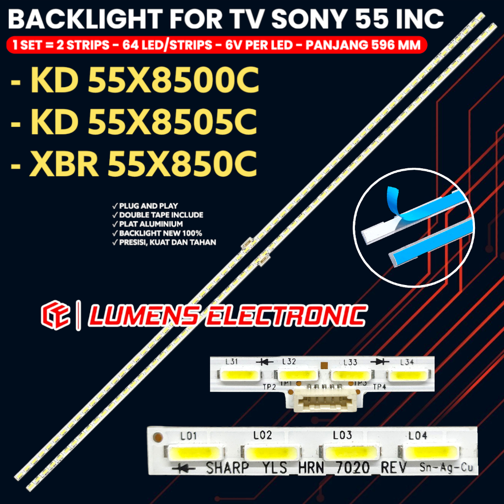 SONY 55 INCH TV BACKLIGHT KD-55X8500C KD-55X8505C XBR-55X850C BL 64K YLS_HRN55_7020_REV2 V1.5