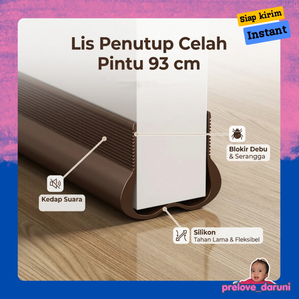[PD] TaffiHOME Door Bottom Seal 93cm - AT-93 - สีน้ําตาล