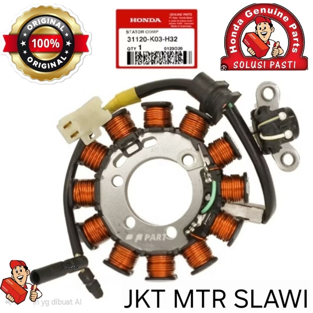 31120-K03-H32 spull assy, สเตเตอร์คอมพ์, Spul Spol Spol DS Revo Fi Injection original honda am