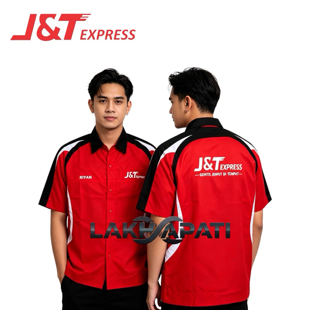 KEMEJA J&T Express เสื้อเชิ้ต / ผสมสียูนิฟอร์ม แขนสั้น มีกระเป๋าด้านใน 2 ใบ