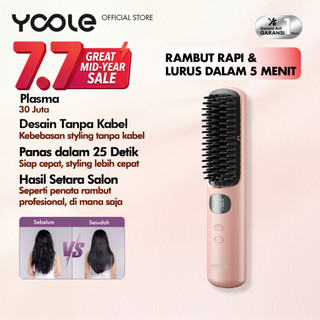 YOOLE Hair Straightening Brush | Wireless Design | Teknologi Perawatan Rambut 30 Juta Plasma | 5 Pengaturan Suhu | Fast Heating 25 Detik | Rambut Lurus dan Rapi dalam 5 Menit