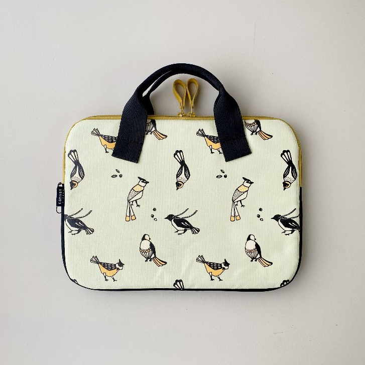 Birds Mint Canvas Living กระเป๋าใส่แล็ปท็อปขนาด 14 นิ้ว