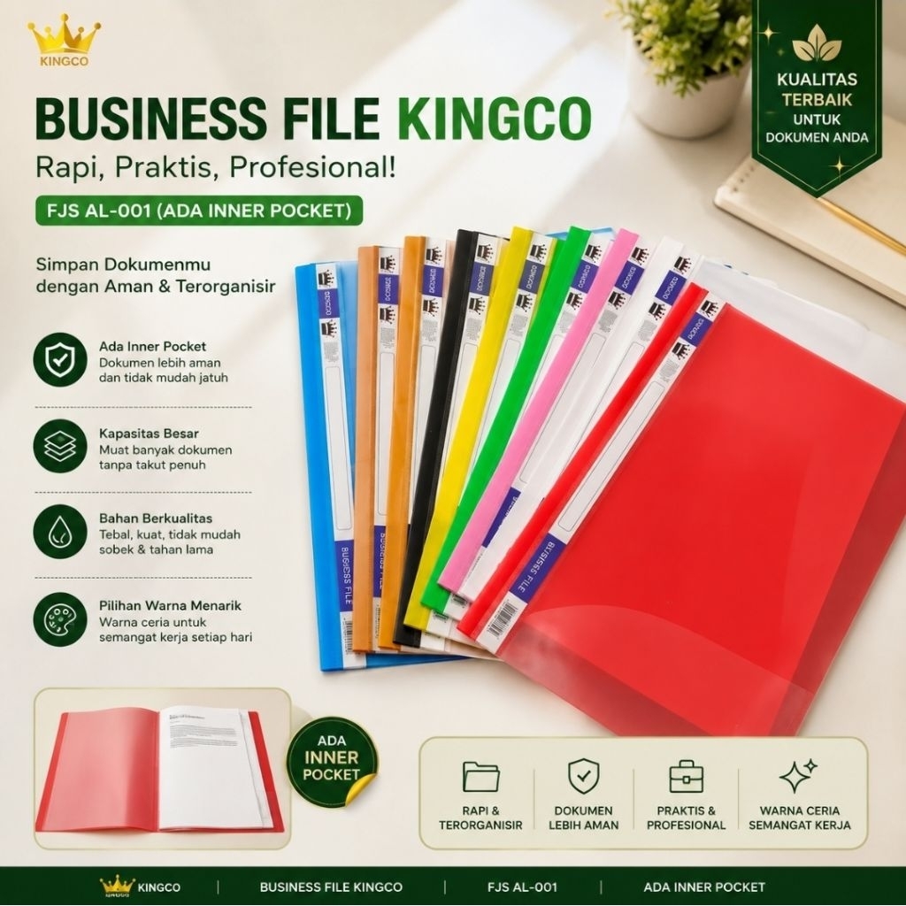 BUSSINESS FILE KINGCO FJS AL-001 ไฟล์พลาสติกแผนที่ธุรกิจ