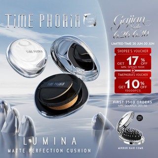 TIME PHORIA-Timeless Lumina Matte Perfection Cushion 11G-Cushion Foundation Oil-Control Waterproof Full Coverage Refill Cushion BB Cream Bedak Padat Skin Tint Concealer High Coverage Skintint Cocok untuk Semua Flawless Makeup TimePhoria Official Store