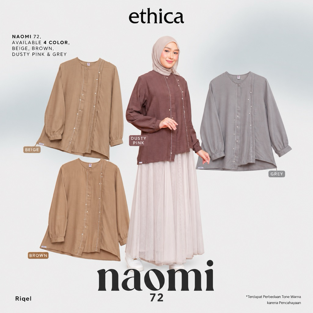 ETHICA TOP NAOMI 72 (Dusty Pink, Beige, Brown, Grey) เสื้อเบลาส์แฟชั่นทุกวันผู้หญิงมุสลิม