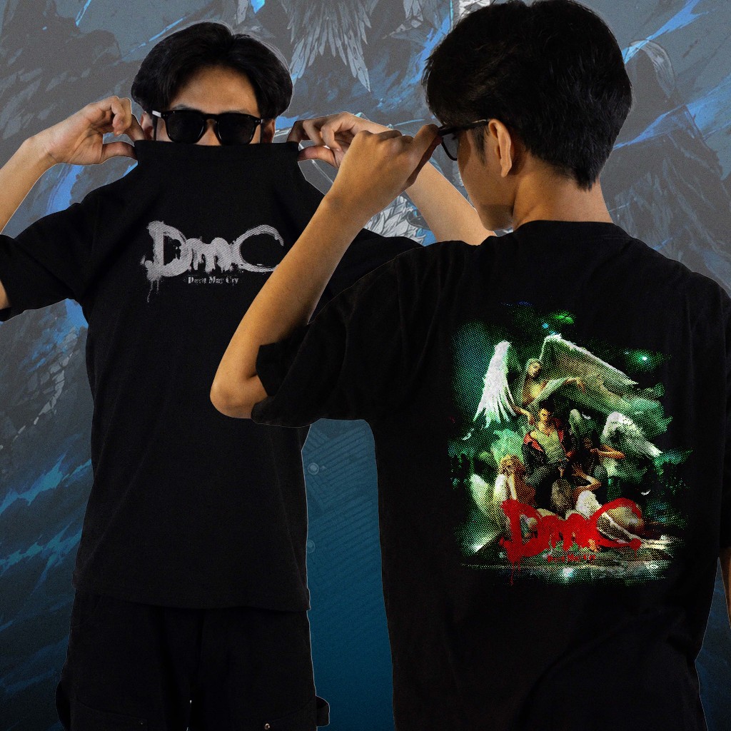 เสื้อยืด DANTE DmC: Devil May Cry - EPISENTRUMNEX Distro Shirt แขนสั้น หวีสีดํา 24s