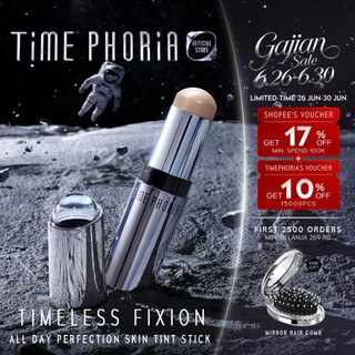[NEW LAUNCH]-TIME PHORIA TIMELESS FIXION ALL DAY PERFECTION SKIN TINT STICK 10G Tahan Lama 8H STAY FLAWLESS SOFT MATTE FINISH Full Coverage Refill Cushion Concealer Highlighter Contour  Blush SKINCARE-INFUSED Makeup TimePhoria
