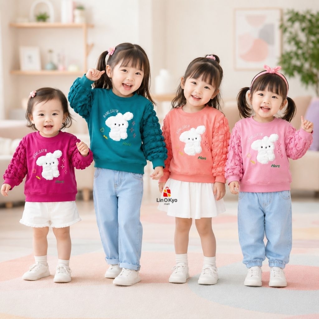 SM T-shirt 1-6T เสื้อสเวตเตอร์เด็กผู้หญิง