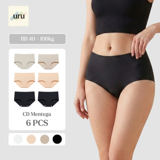 URU [Beli 5 Gratis 1] CD Mentega Seamless | Celana Dalam Lembut Wanita Bahan Nylon Elastis