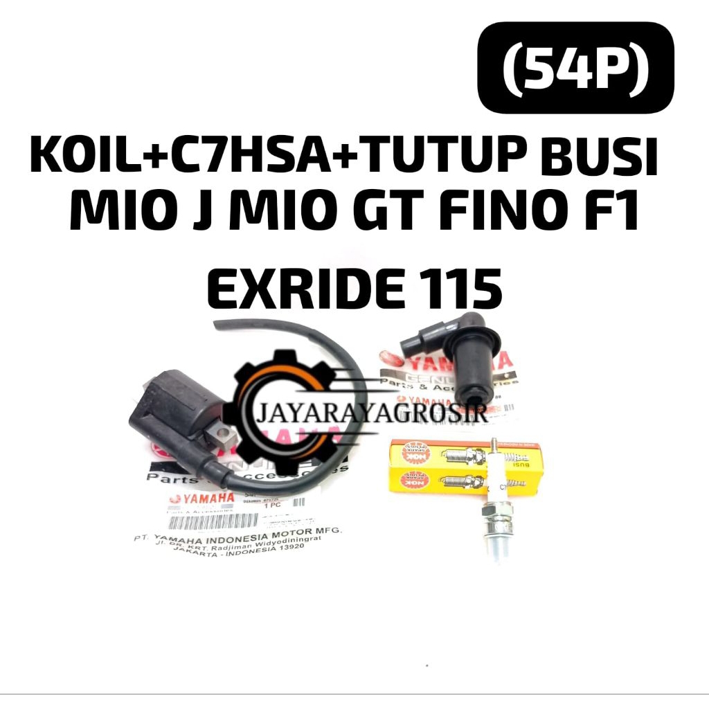 คอยล์ + SPARK PLUG C7HSA + CANGKLONG (54P) YAMAHA MIO GT MIO J EXRIDE 115 COIL FINO F1 IGNITION SPAR