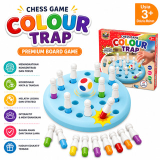 Mainan Edukasi Anak Memory Chess Color Stick Board Game Catur Warna Permainan Melatih Fokus