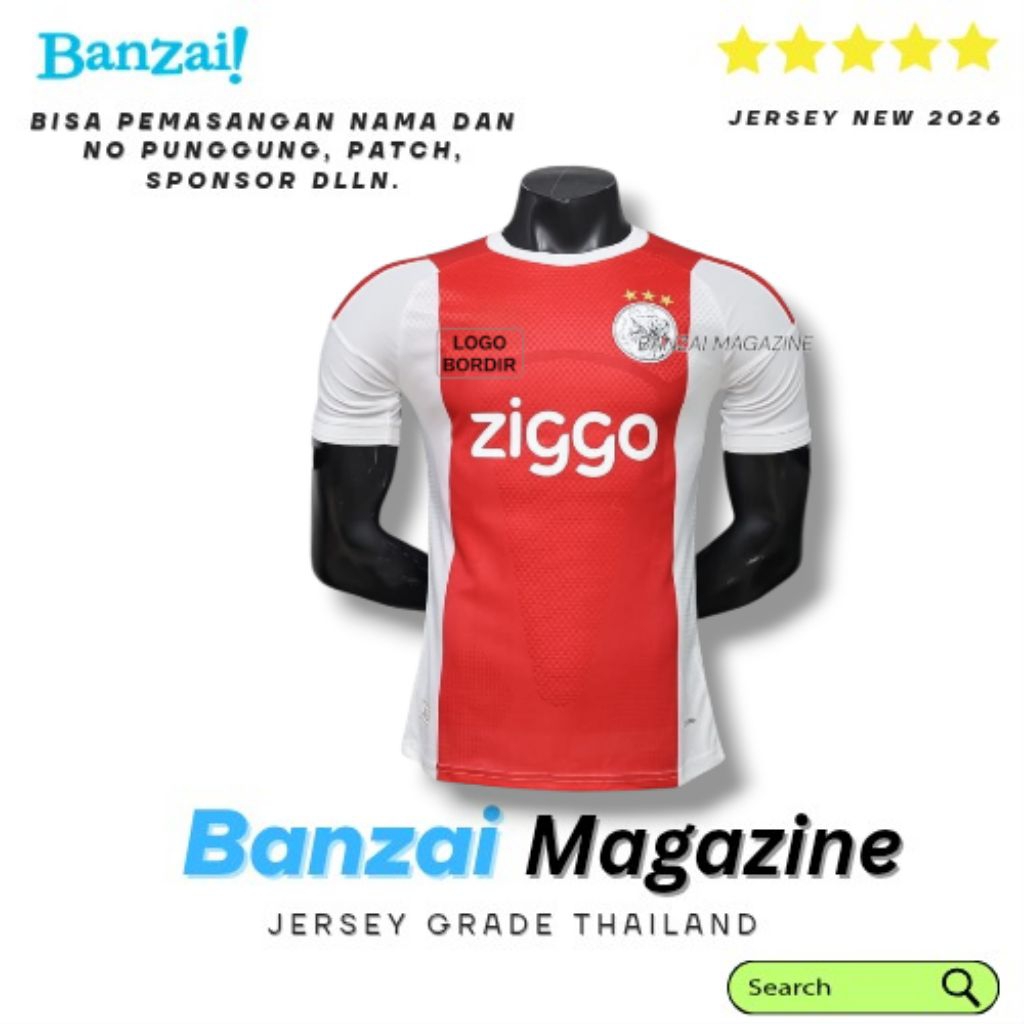 Jersey Player ฉบับที่ Ajax Home 2026 27 Pi