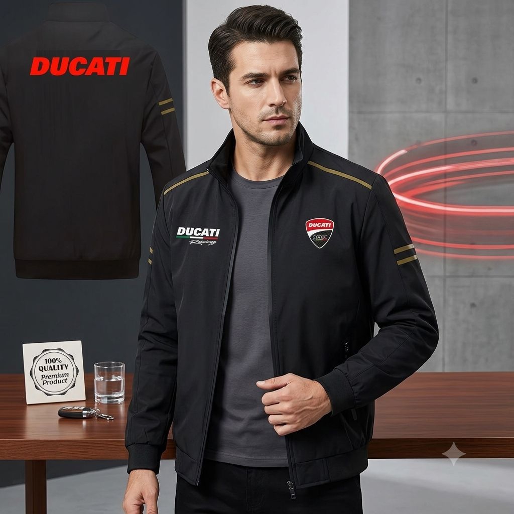 DUCATI RIDER MOTORSPORT JACKET PARACHUE PARKA RIDING ADVENTURE JACKET จัมโบ้ขนาดใหญ่