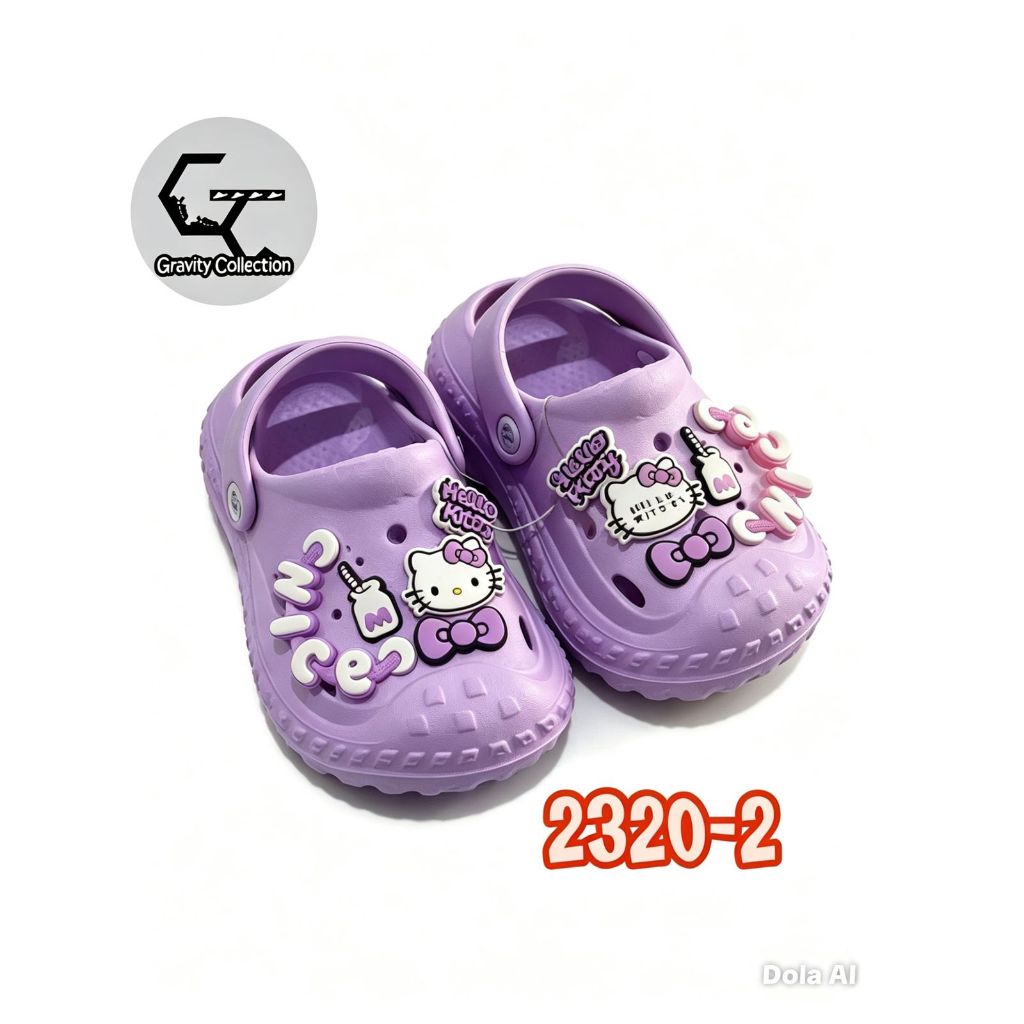 UNGU GC รองเท้าแตะเด็กผู้หญิง Baim Fuji พร้อม Kiti Motif สีม่วง - กันลื่น เบา สบาย