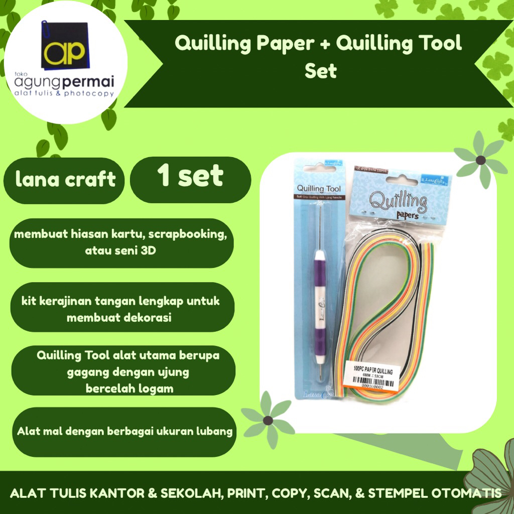 Quilling Papers + ชุดเครื่องมือ Quilling